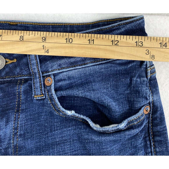 American Eagle Jeans Womens Sz 26 x 27.5 Distress Denim Next Level Flex Straight - Picture 7 of 11
